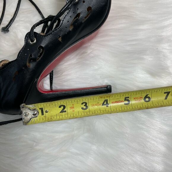 Black Rubidza by Lorraine lazer cut lace up stiletto  heels size 8.5 - Picture 10 of 10